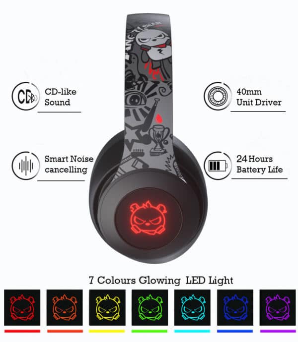 E-Shopper BH10 Bluetooth Kopfhörer Angry Bear schwarz