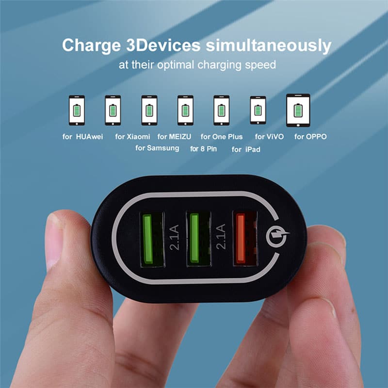 3 Port USB-Schnellladegerät Qualcomm Quick Charge 3.0 » E-Shopper