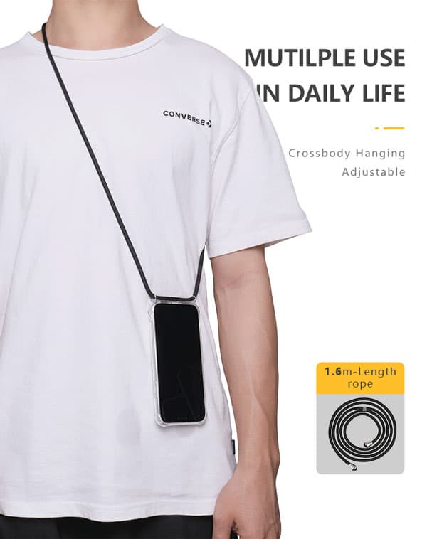 E-Shopper Handyhülle mit Kordel zum Umhängen für iPhone