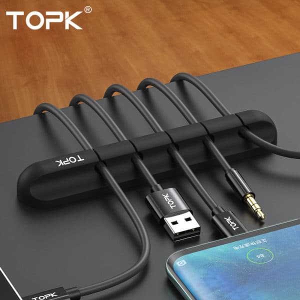 E-Shopper TOPK Kabelhalter Kabelorganizer aus Silikon mit Klebestreifen