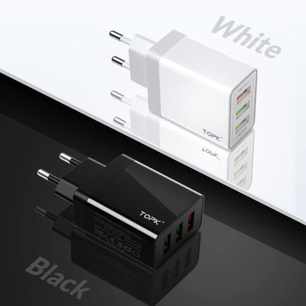 E-Shopper TOPK 30W 3-Port QC3.0 USB-Schnellladegerät