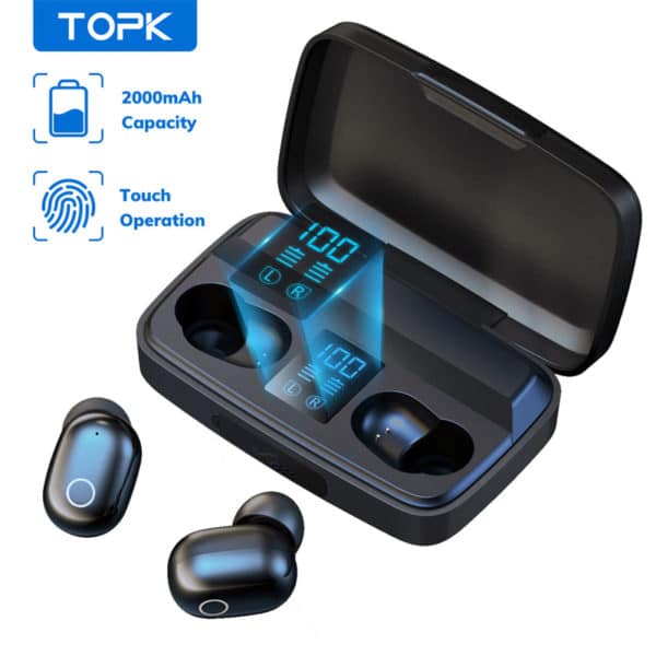 E-Shopper TOPK In-Ear Bluetooth 5.0 Stereo 3D Surround Wireless Kopfhörer